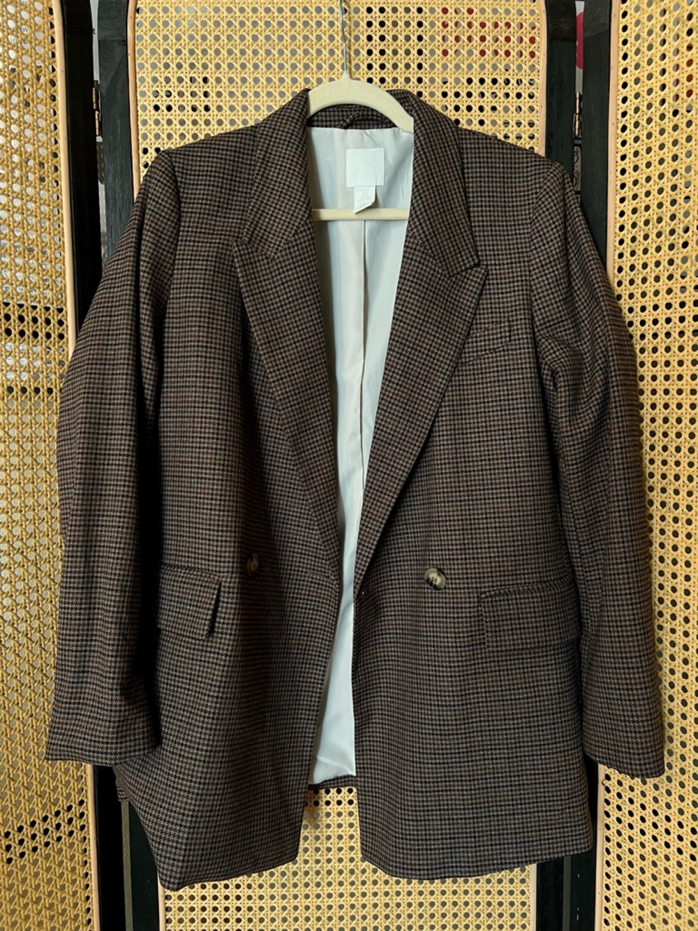 H&M Brown Houndstooth Blazer